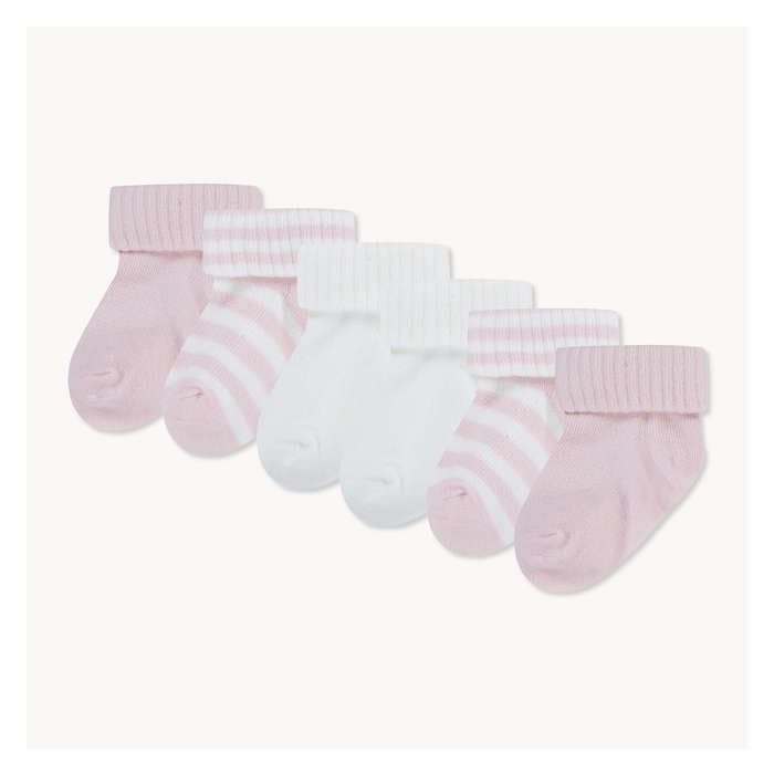 Baby Girls' Huggies 6 Pack Fold-Over Socks